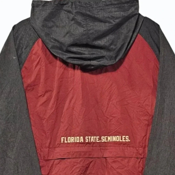 Champion Florida State Jacket Mens M Garnet Gray FSU Hoodie Windbreaker EUC - Picture 4 of 8